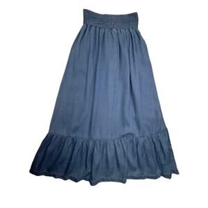 Calypso St. Barth Blue Lyocell Smocked Waist Maxi Skirt Women’s M